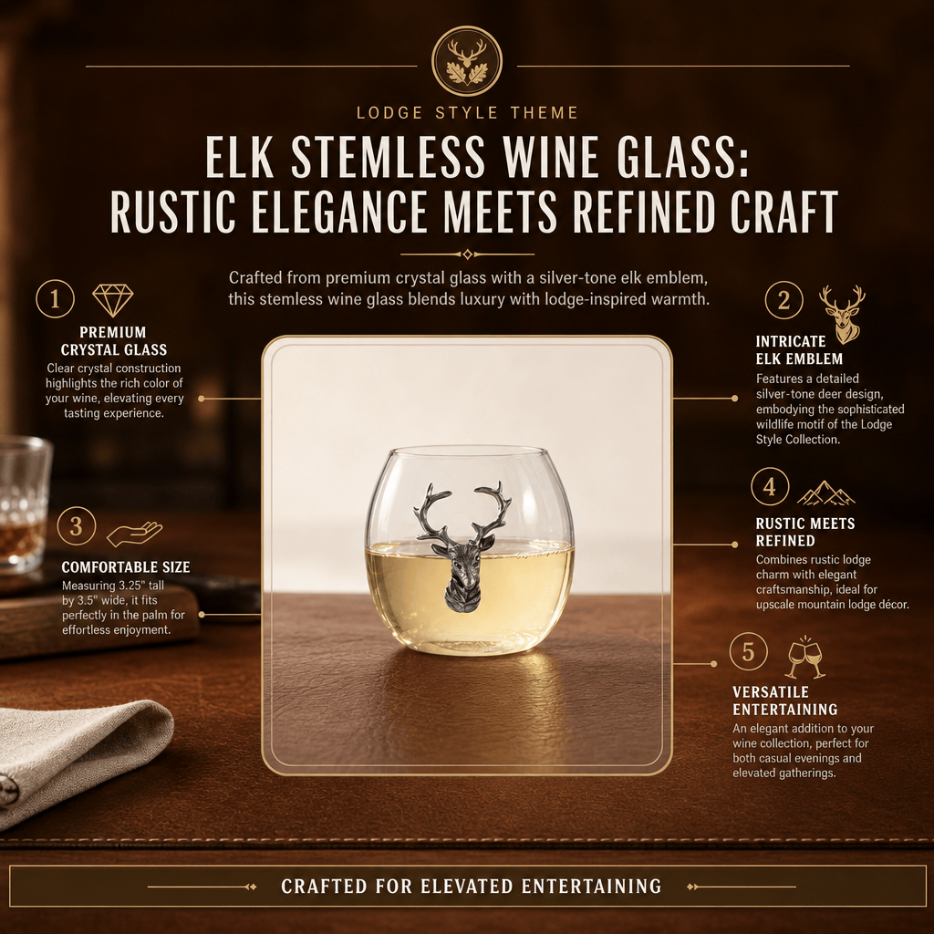 Elk / Deer Stemless Wine Glass 11