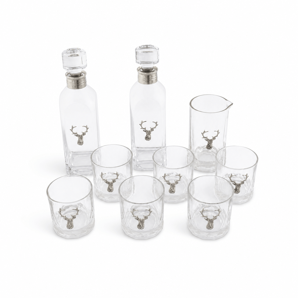 Elk Bust Glass Bar Set 1