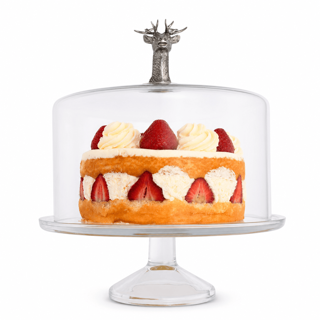 Elk Head Knob Glass Covered Cake / Dessert Stand 1