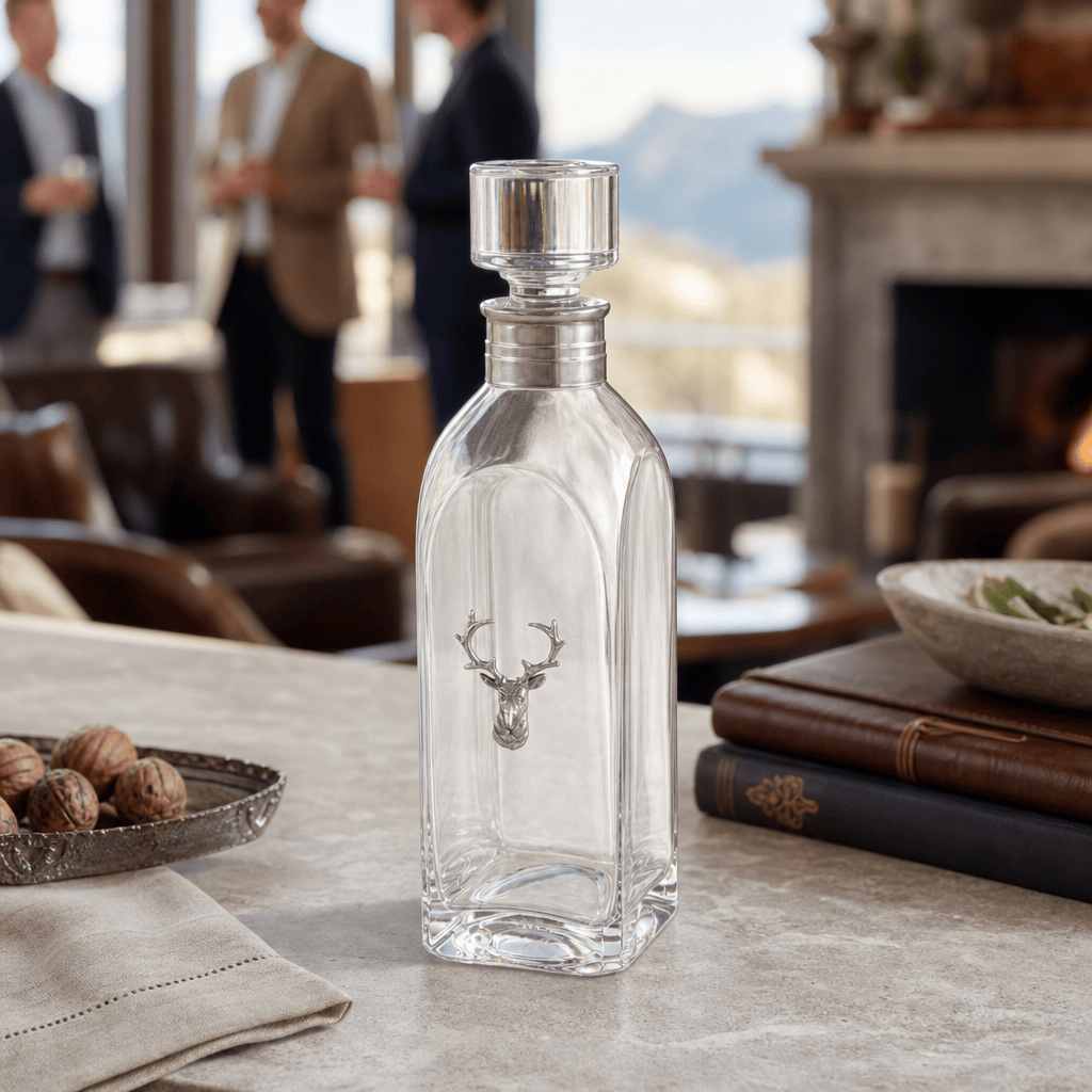 Elk Bust Tall Decanter 4