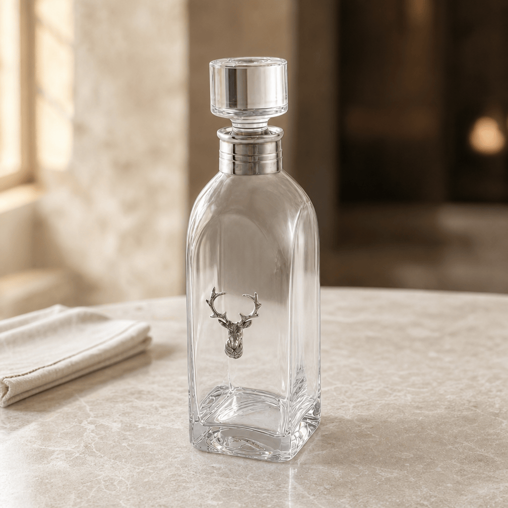 Elk Bust Tall Decanter 2