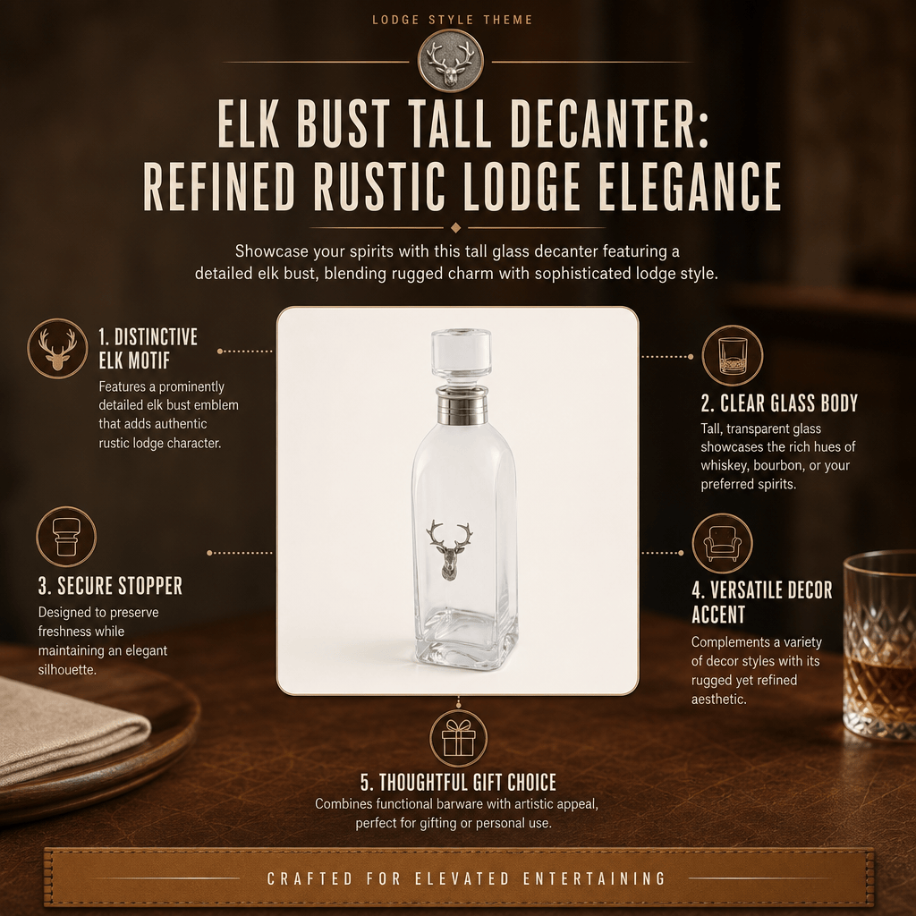 Elk Bust Tall Decanter 8