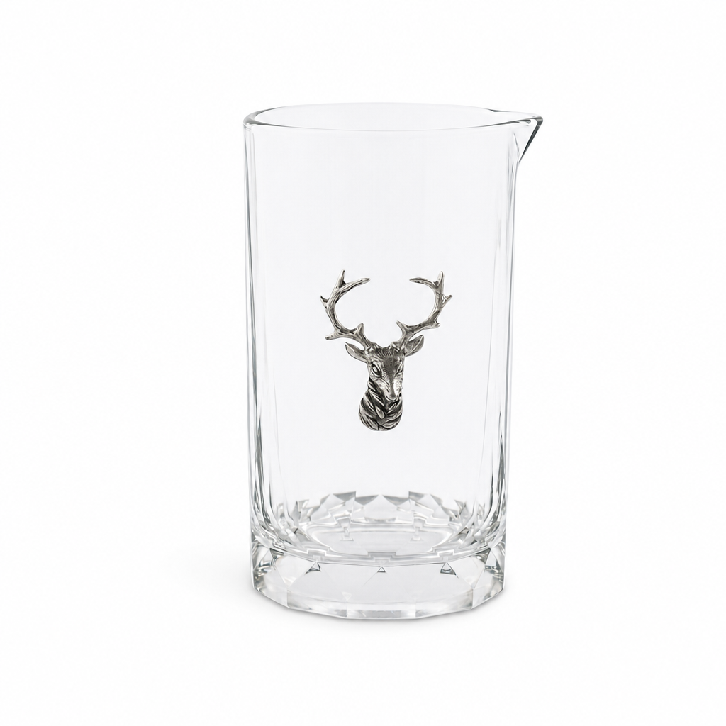 Elk Bust Hatched Bar Glass Mixing Pitcher 7