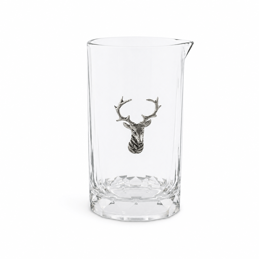 Elk Bust Hatched Bar Glass Mixing Pitcher 7