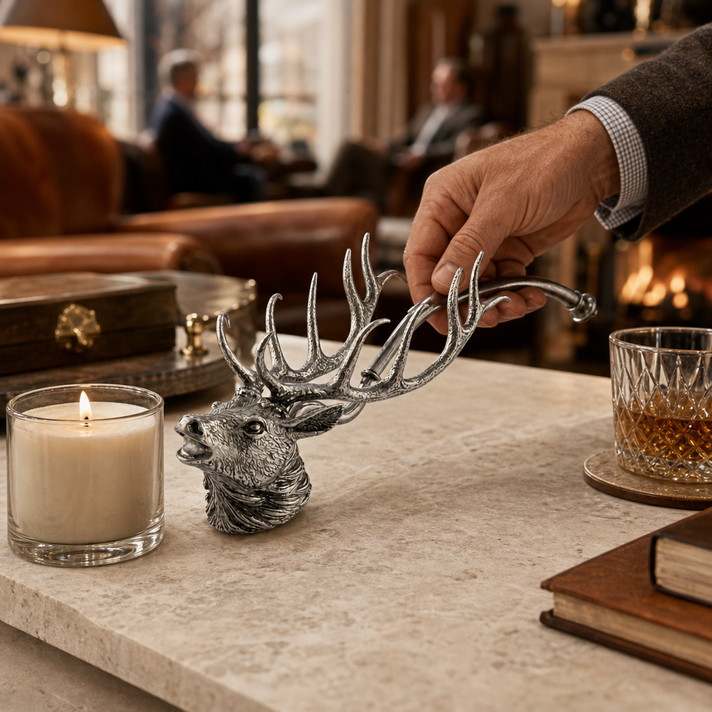 Pewter Elk Candle Snuffer 6