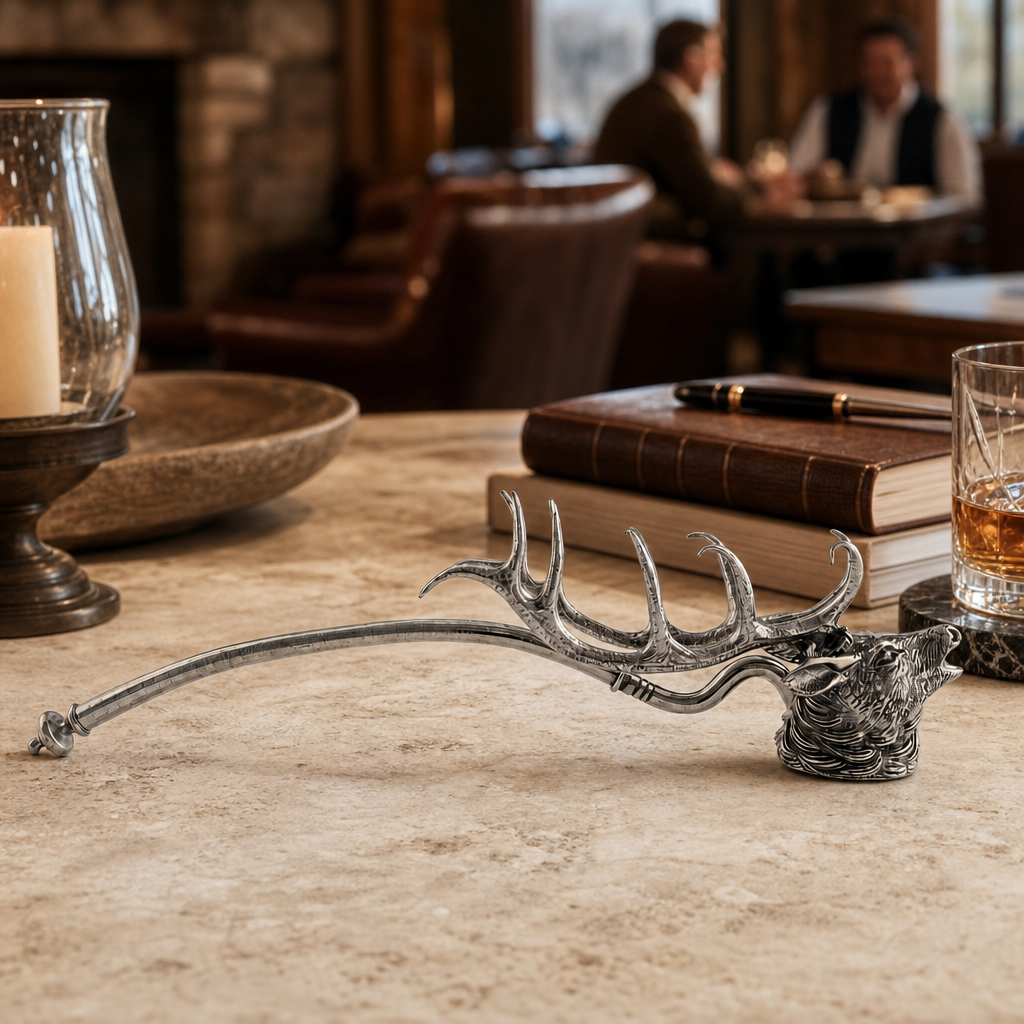 Pewter Elk Candle Snuffer 9