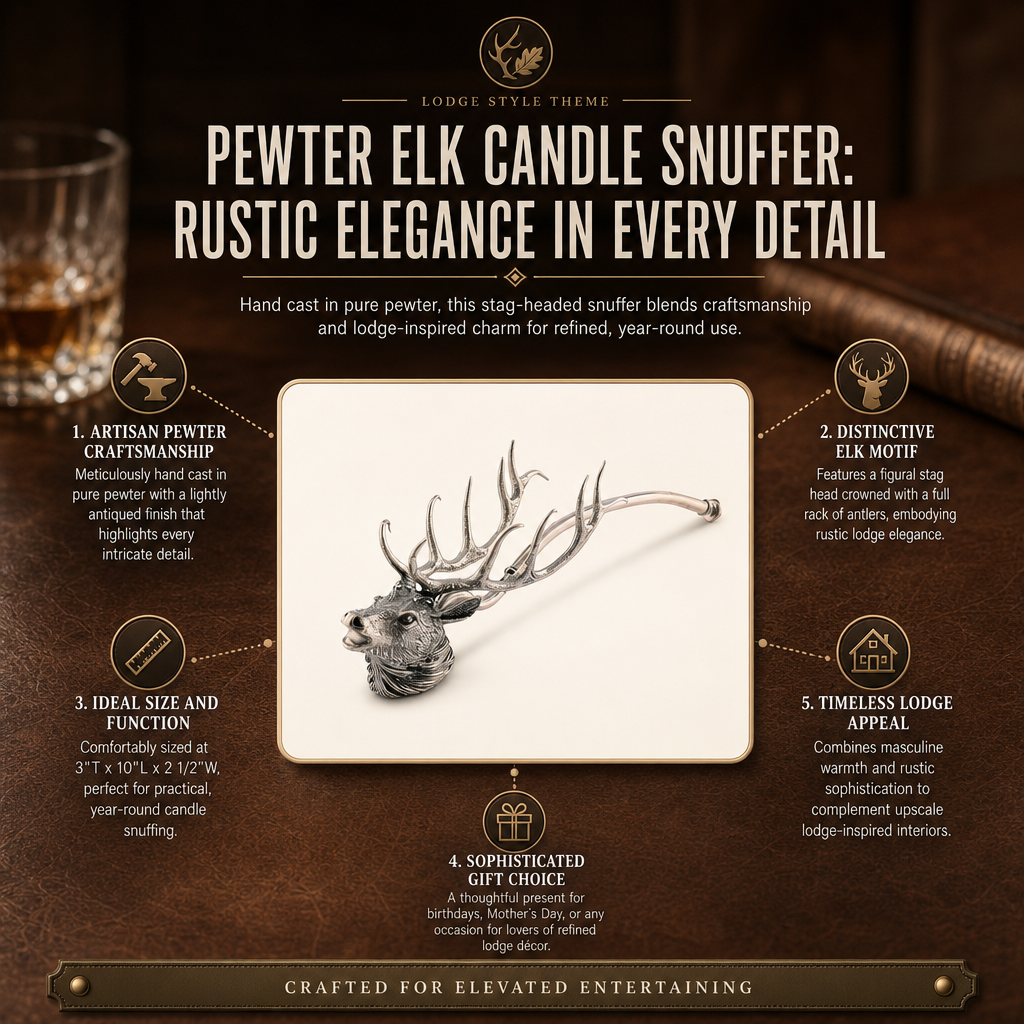 Pewter Elk Candle Snuffer 11