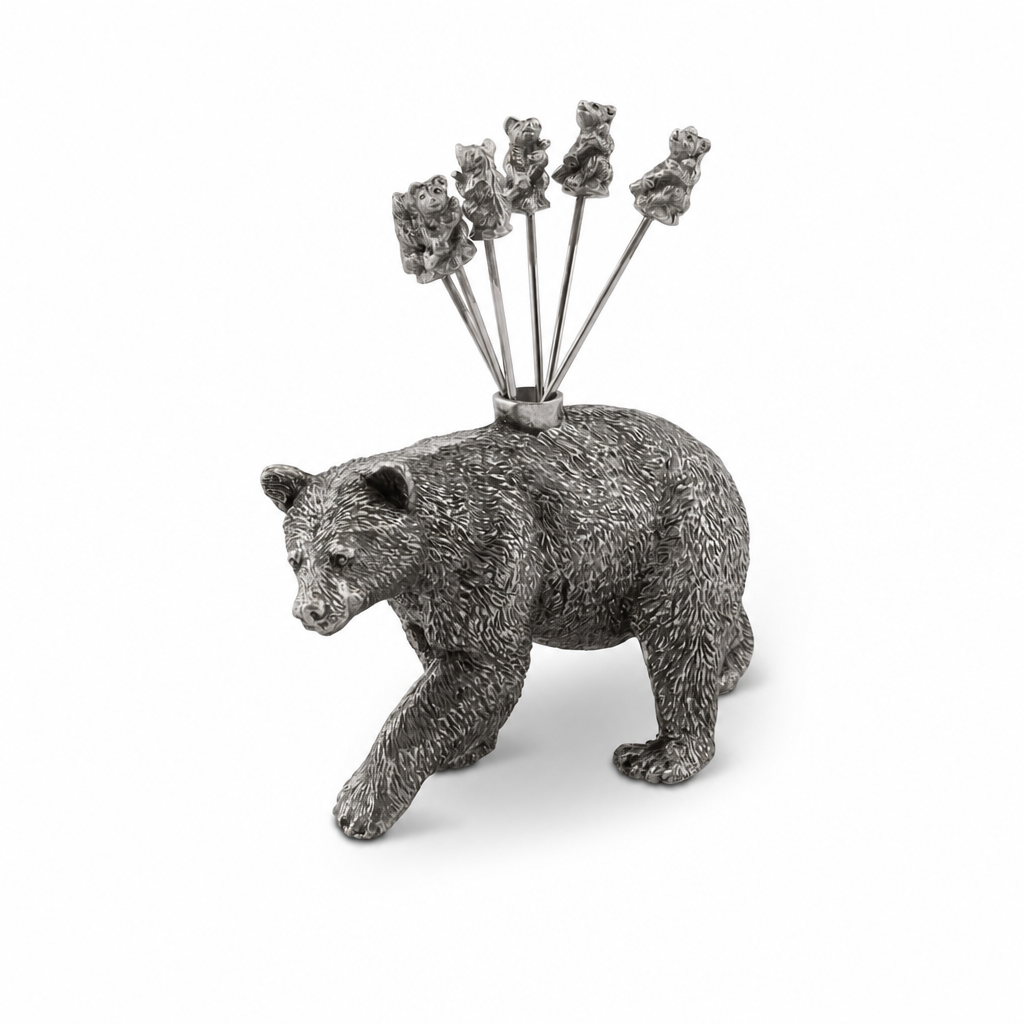 Pewter Black Bear Cheese Picks 1