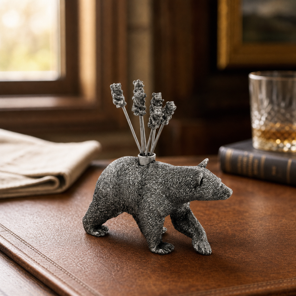 Pewter Black Bear Cheese Picks 3