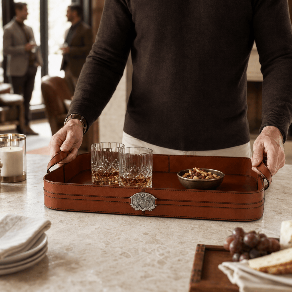 Leather Elk Serving Tray 4