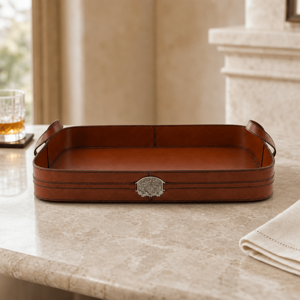 Leather Elk Serving Tray 2