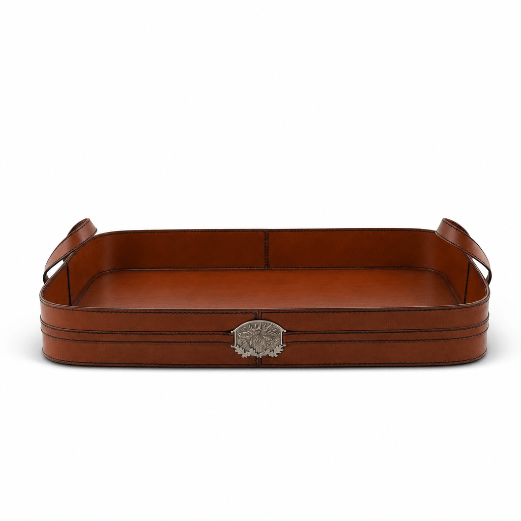 Leather Elk Serving Tray 1