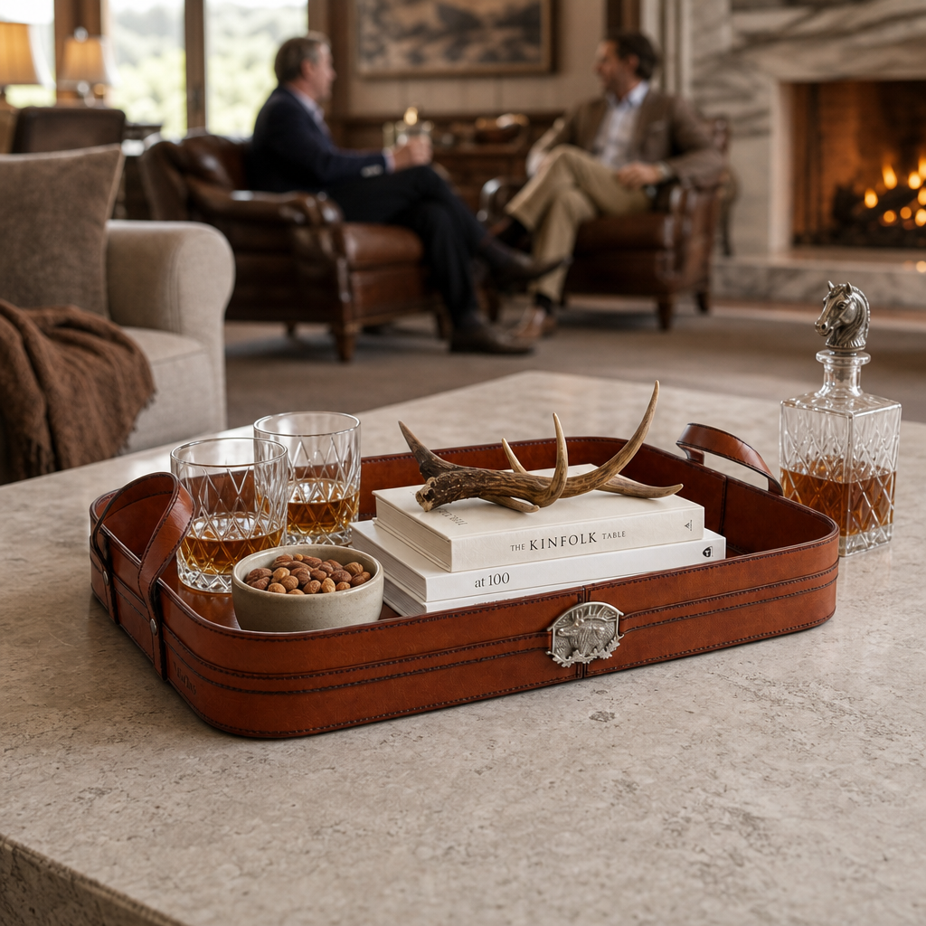 Leather Elk Serving Tray 5