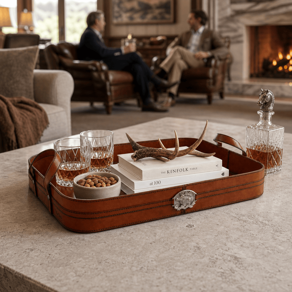 Leather Elk Serving Tray 5