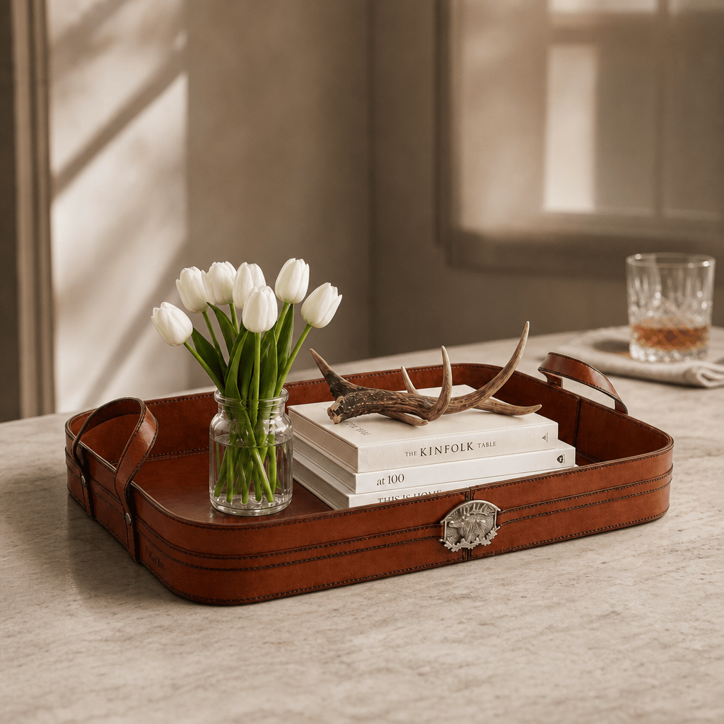 Leather Elk Serving Tray 3