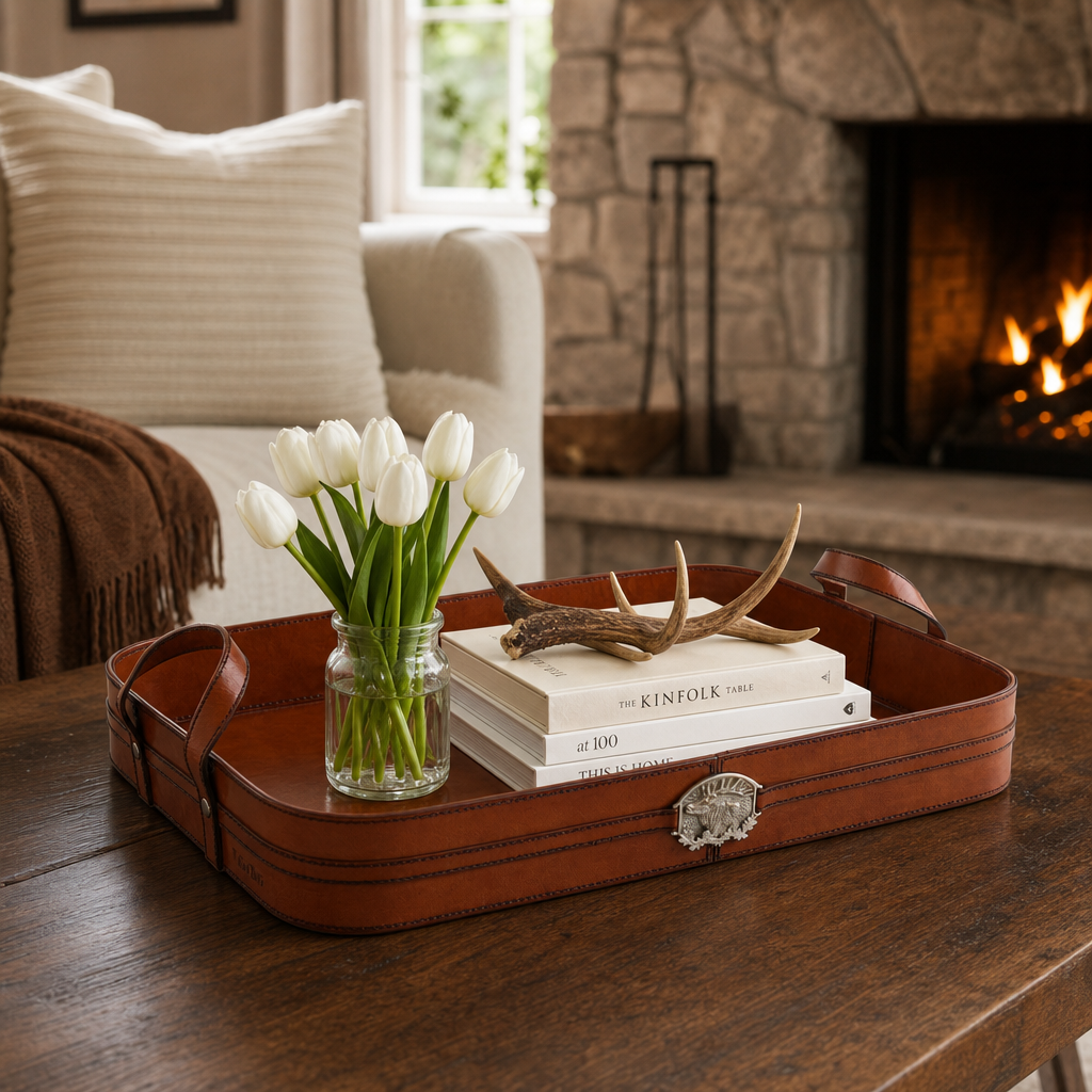 Leather Elk Serving Tray 7