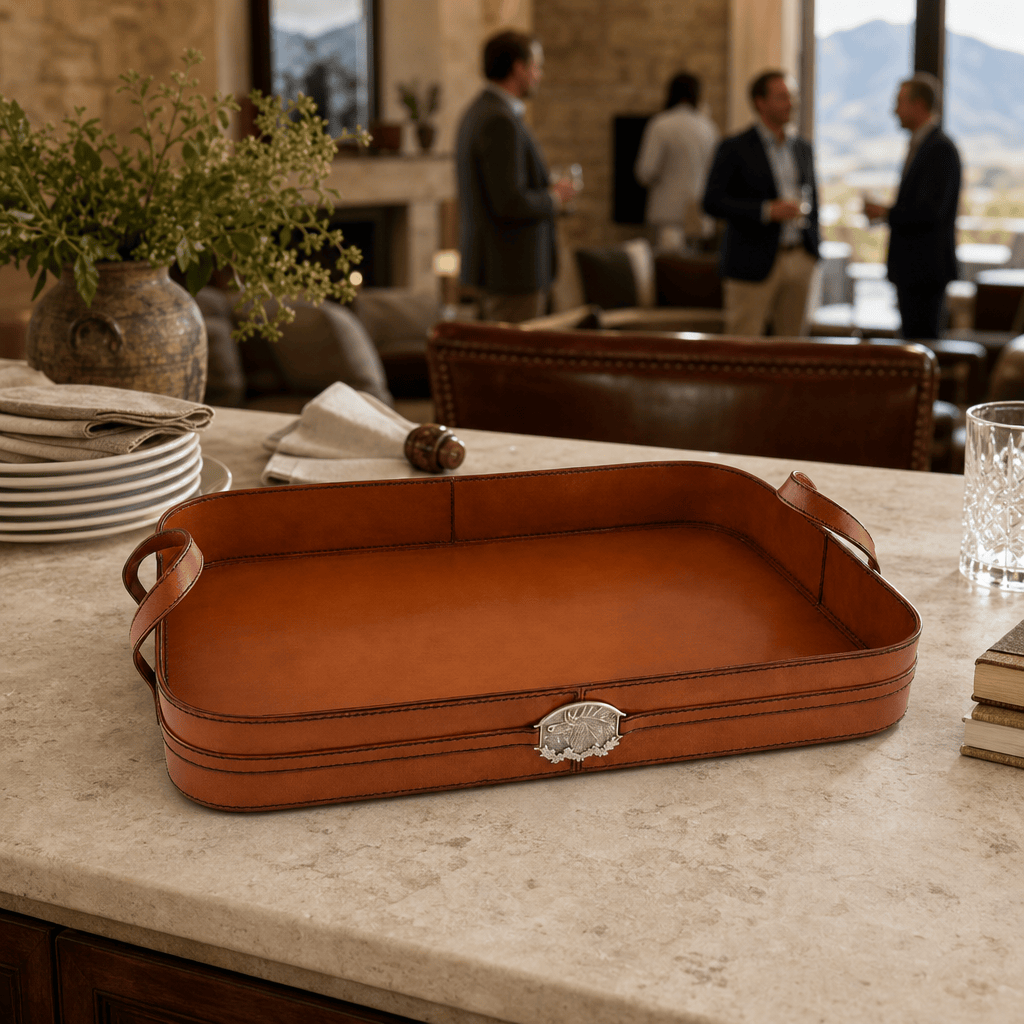 Leather Elk Serving Tray 6