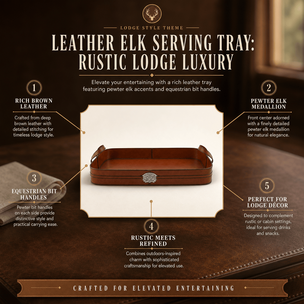 Leather Elk Serving Tray 8