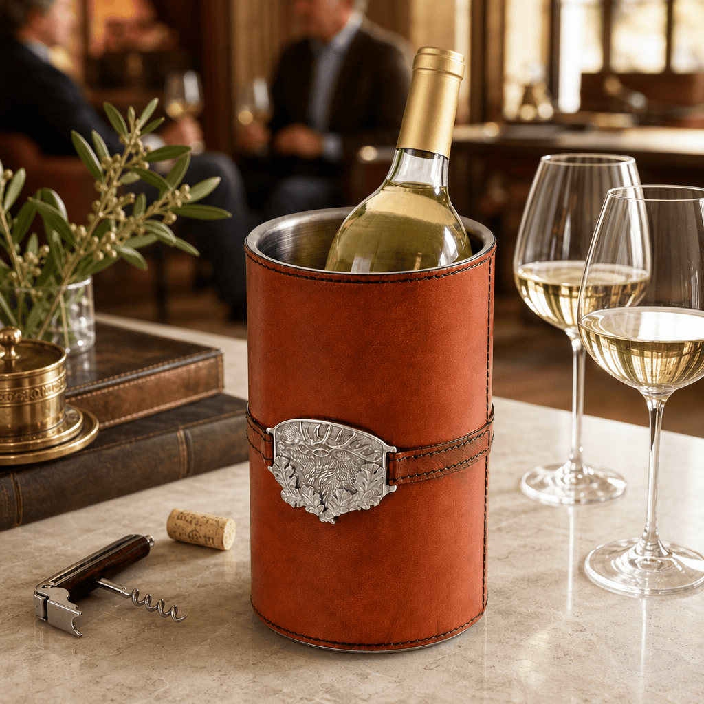 Leather Elk Wine Bottle Chiller 5