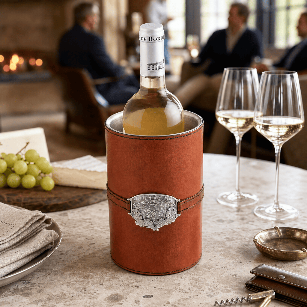 Leather Elk Wine Bottle Chiller 6