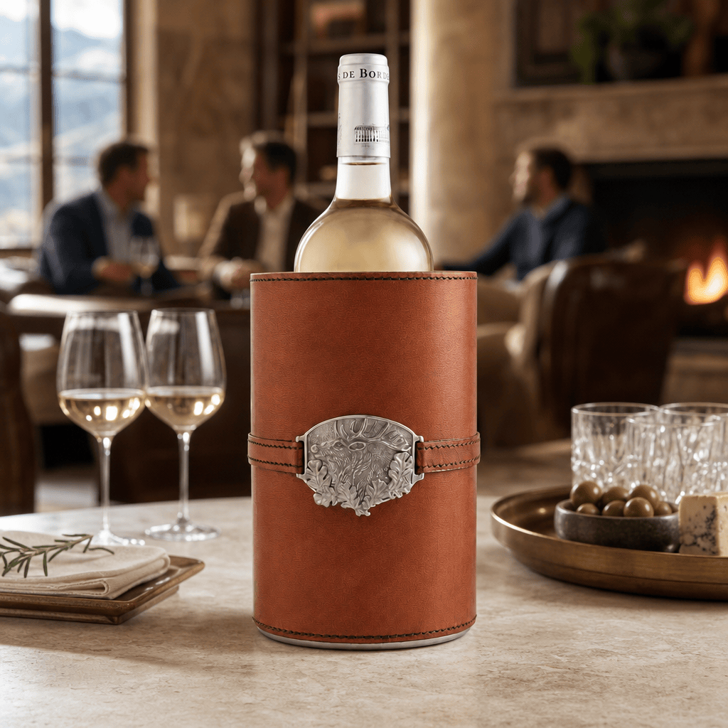 Leather Elk Wine Bottle Chiller 7