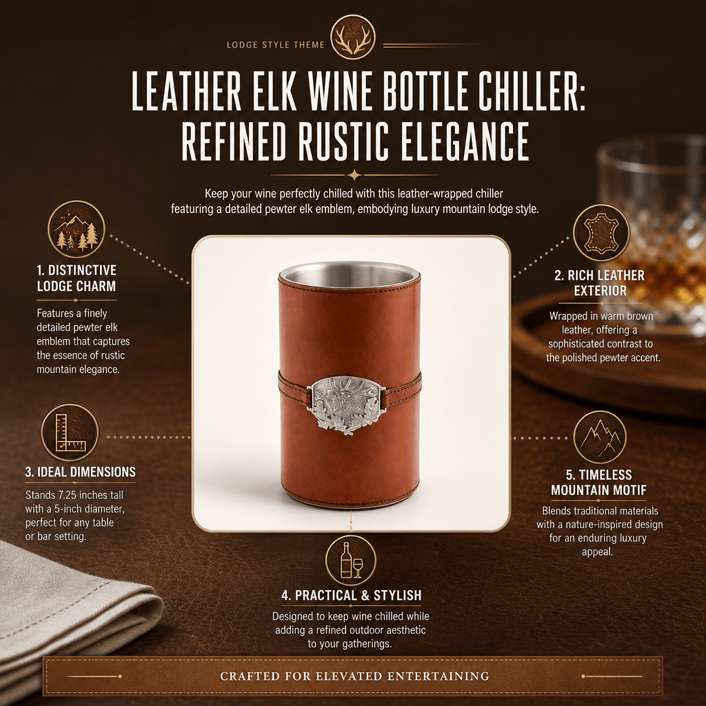 Leather Elk Wine Bottle Chiller 9