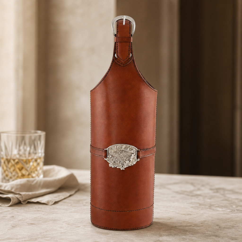 Leather Elk Single Wine Bottle Carrier 2