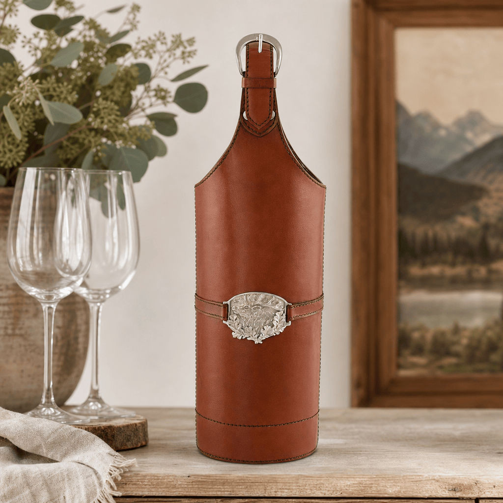 Leather Elk Single Wine Bottle Carrier 1