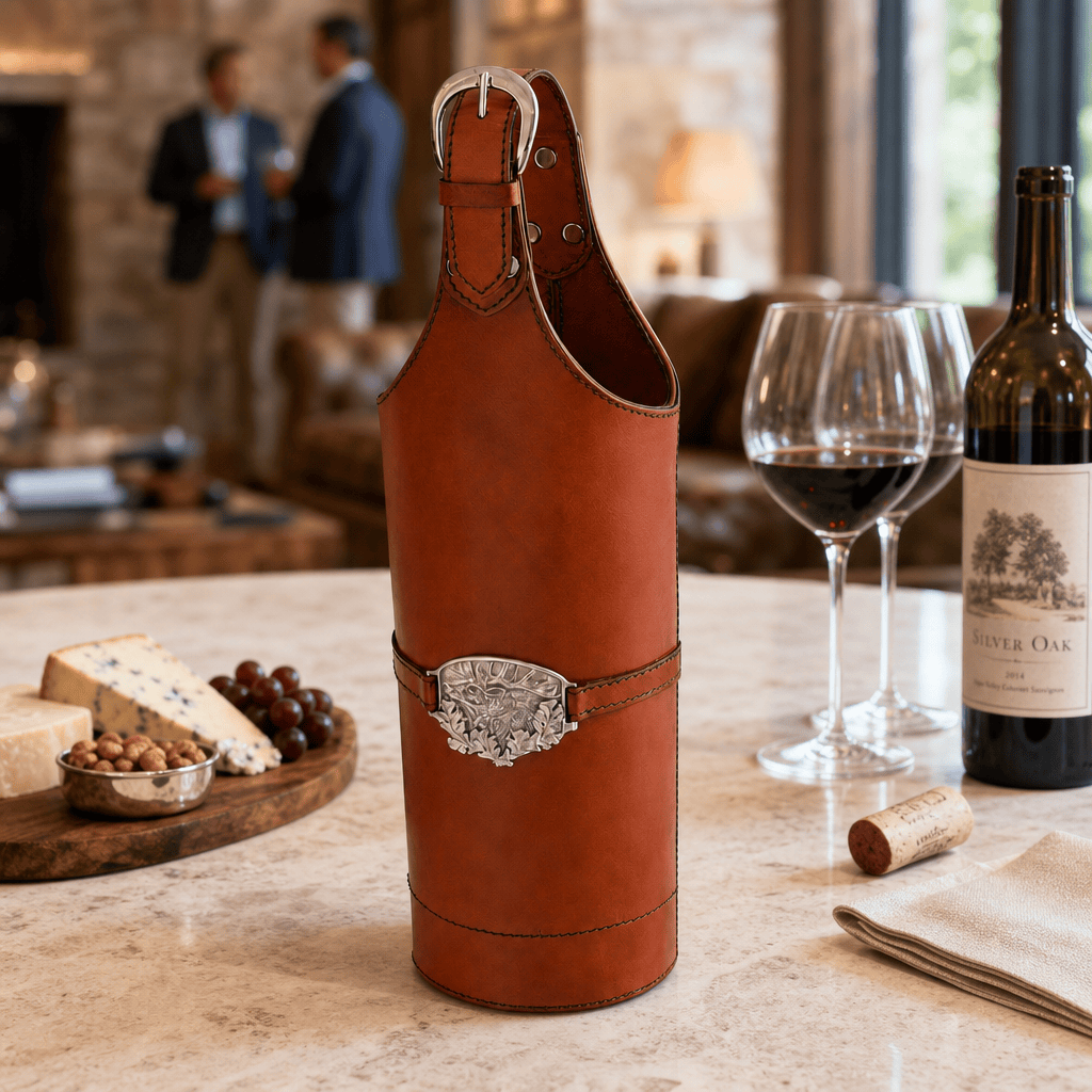 Leather Elk Single Wine Bottle Carrier 5