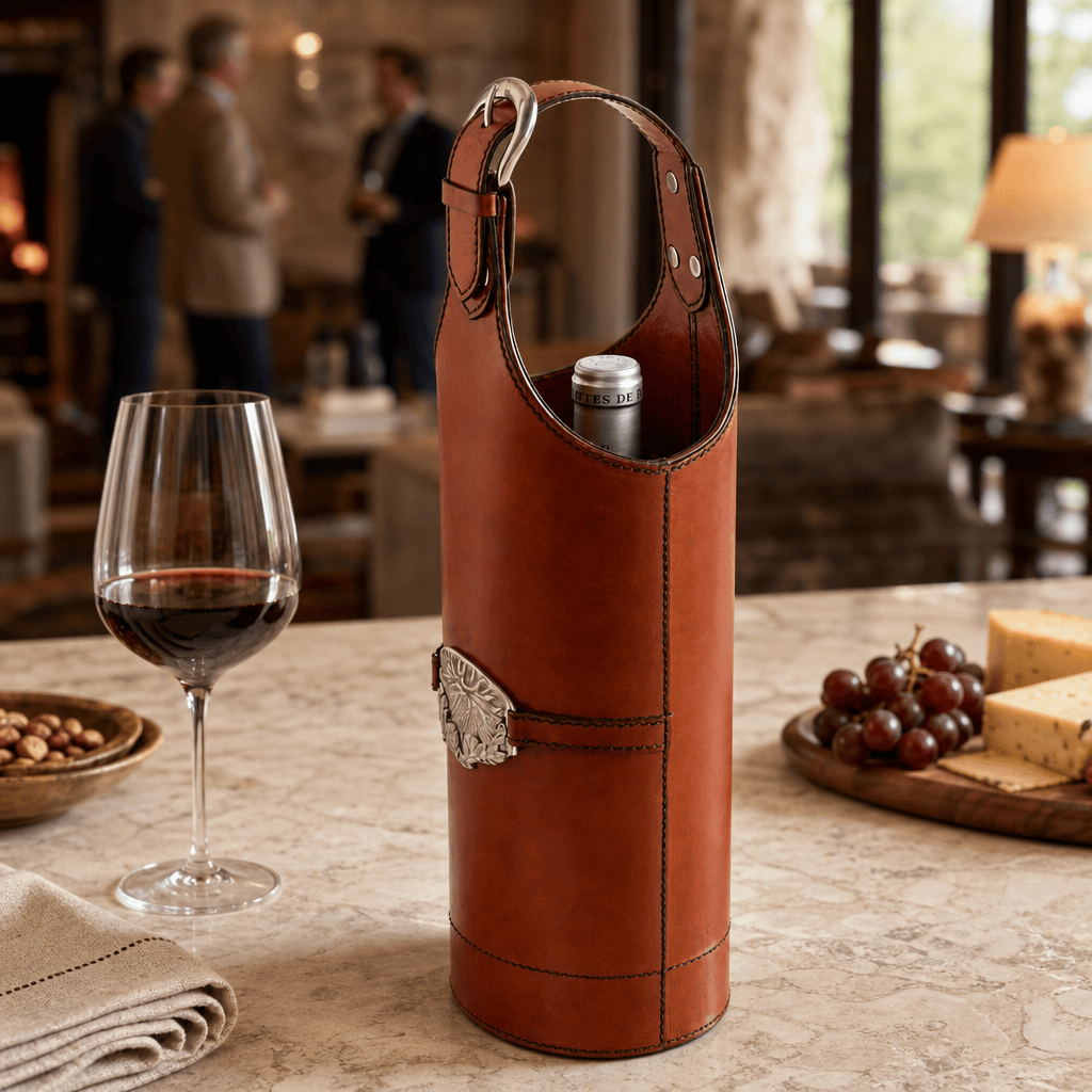 Leather Elk Single Wine Bottle Carrier 6