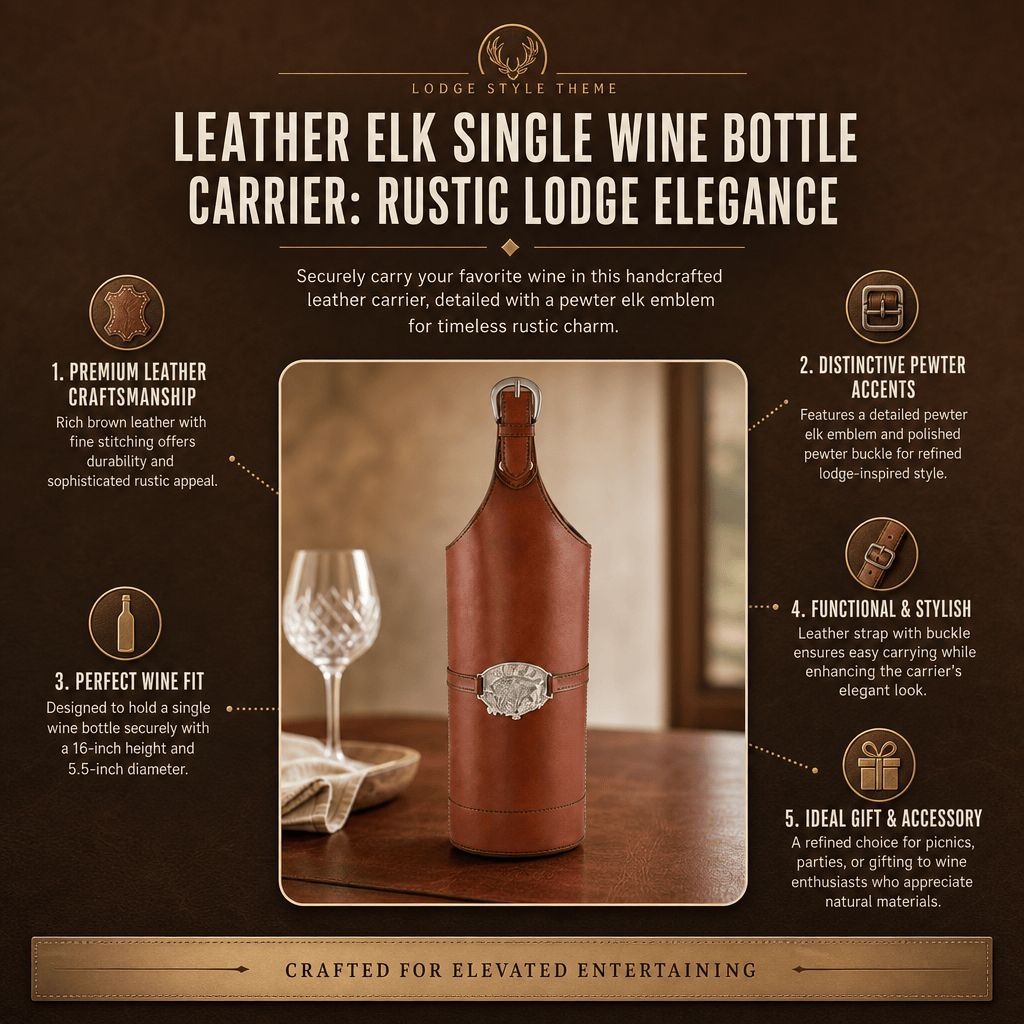 Leather Elk Single Wine Bottle Carrier 8