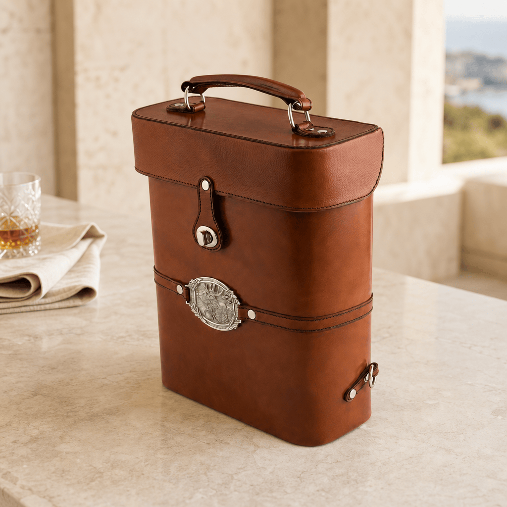 Leather Elk Double Wine Bottle Carrier 2