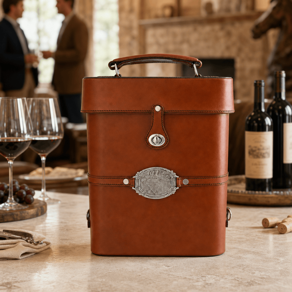 Leather Elk Double Wine Bottle Carrier 5