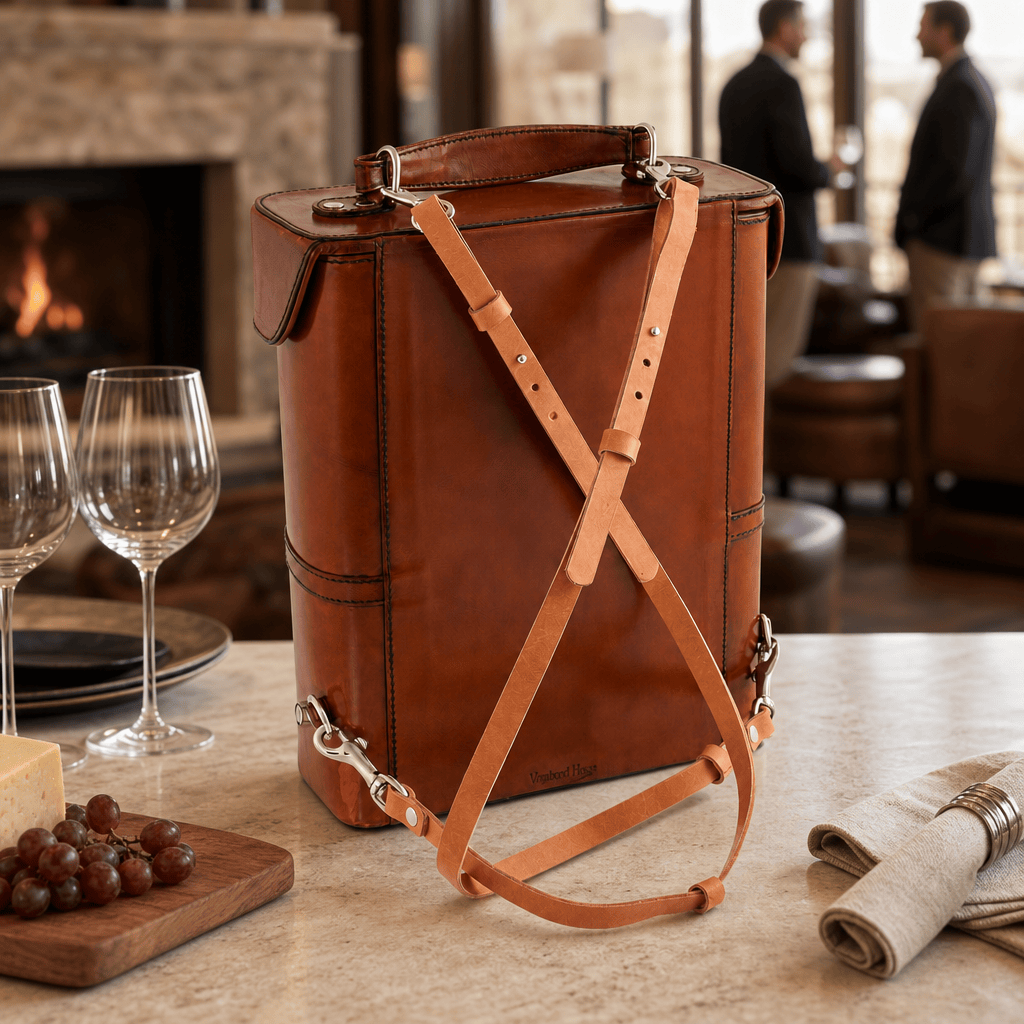 Leather Elk Double Wine Bottle Carrier 6