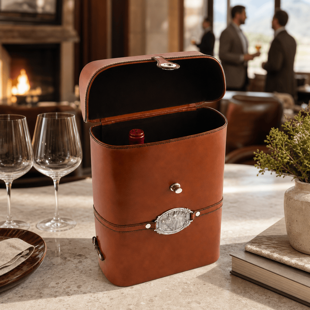 Leather Elk Double Wine Bottle Carrier 7