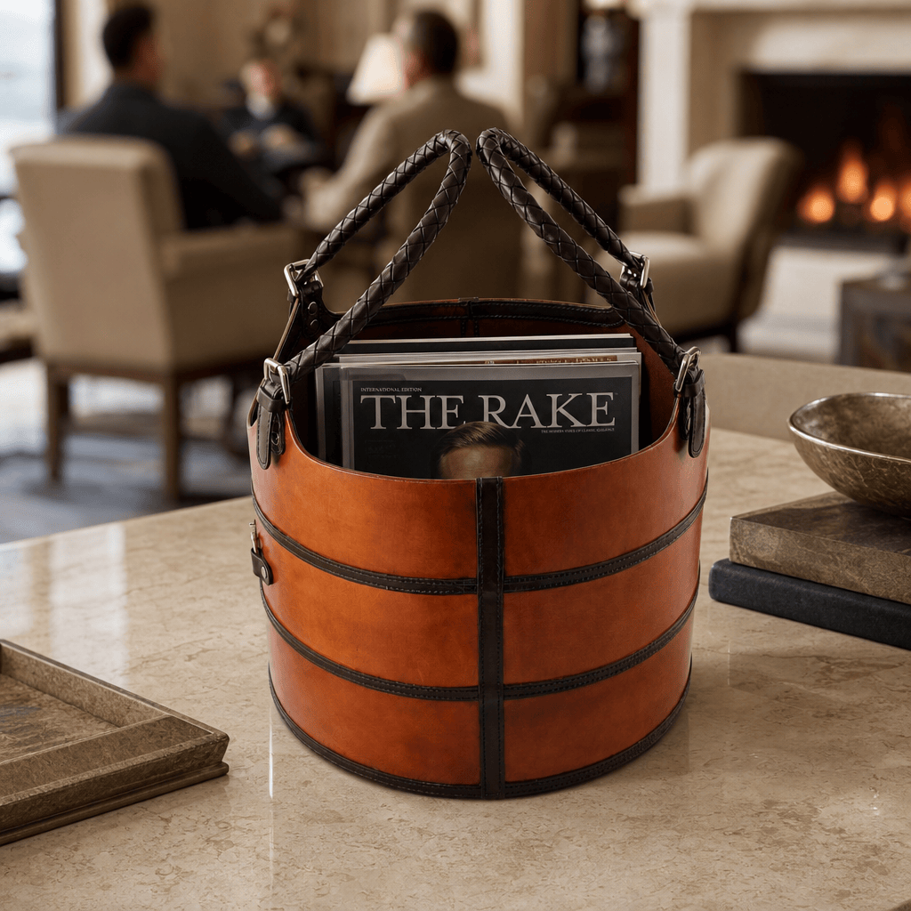 Leather Elk Magizine Basket 7