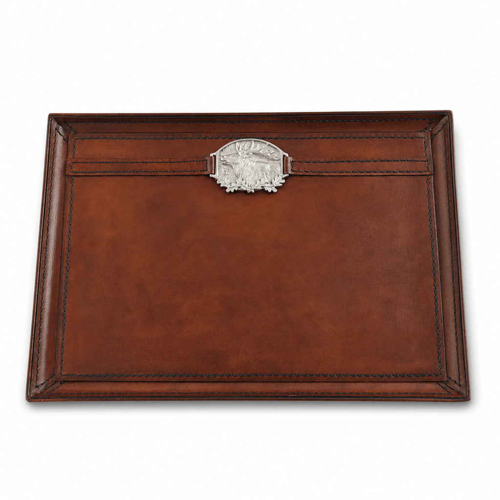 Leather Elk Catchall Tray 1