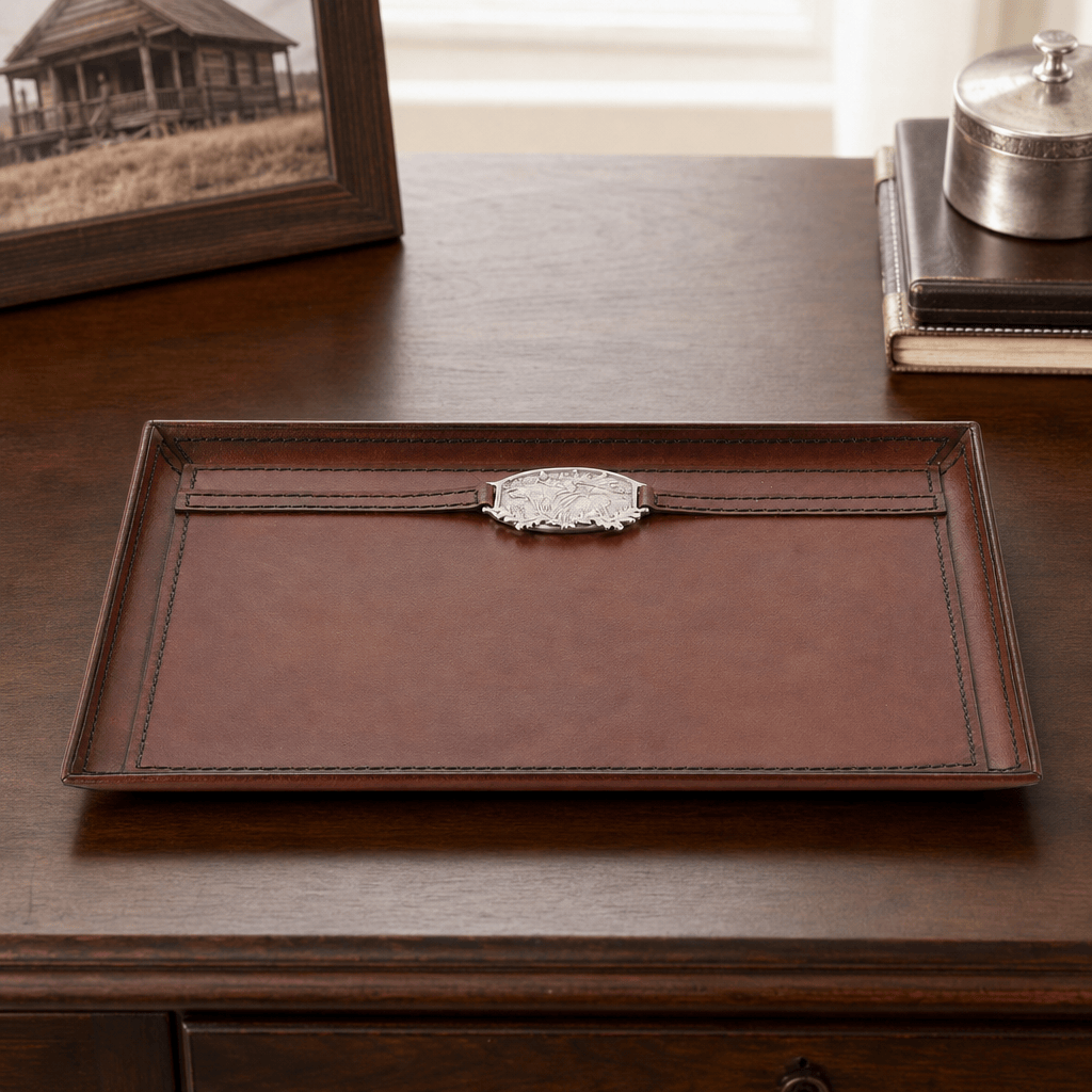 Leather Elk Catchall Tray 8