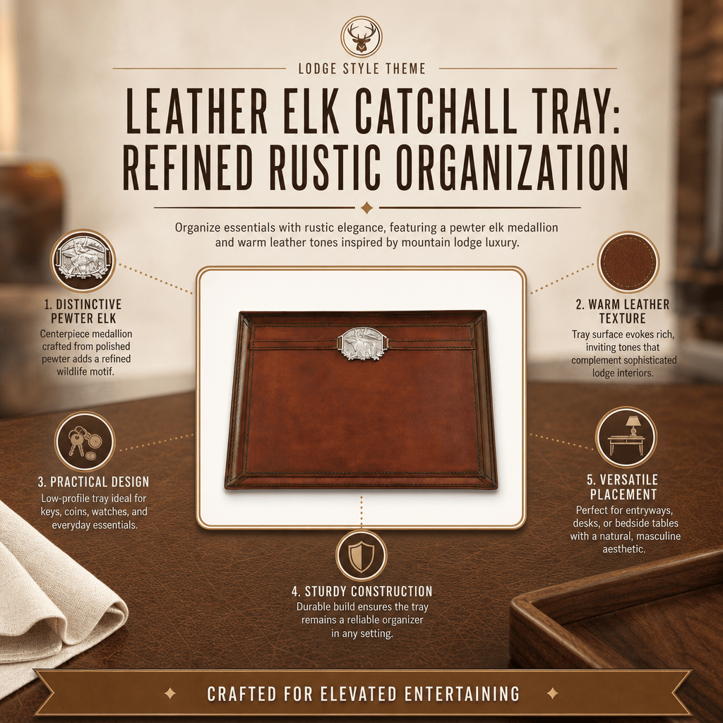 Leather Elk Catchall Tray 9
