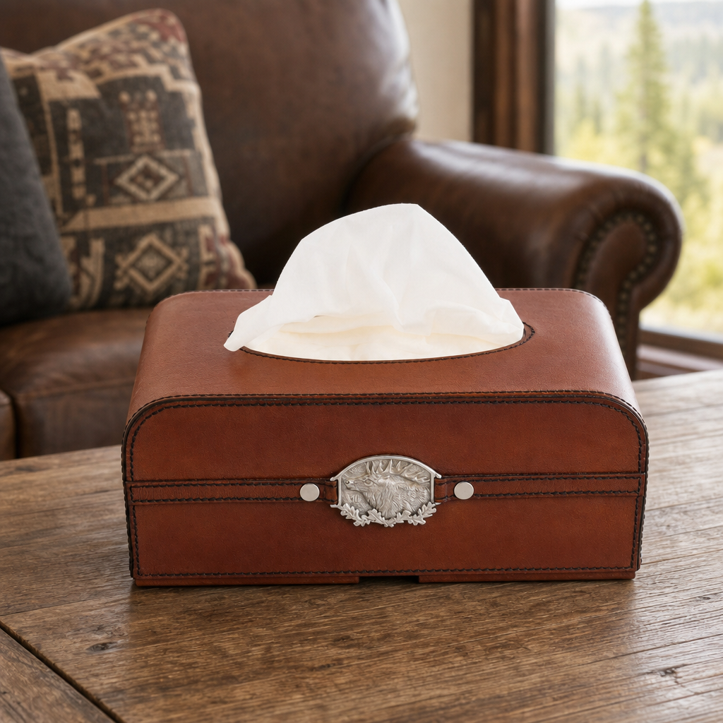 Leather Elk Tissue Box 8