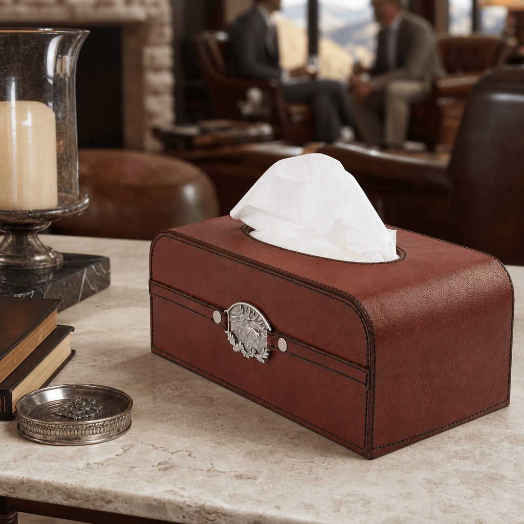 Leather Elk Tissue Box 6