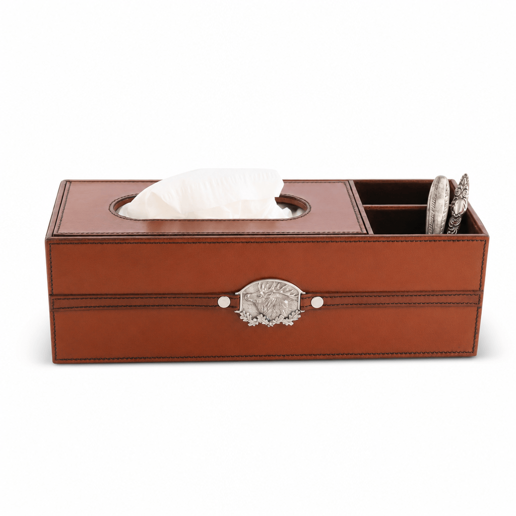 Leather Elk Office Tissue Box 1