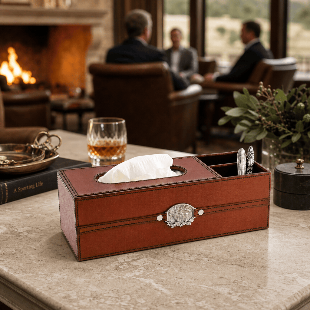 Leather Elk Office Tissue Box 5