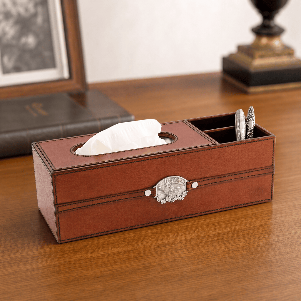 Leather Elk Office Tissue Box 8
