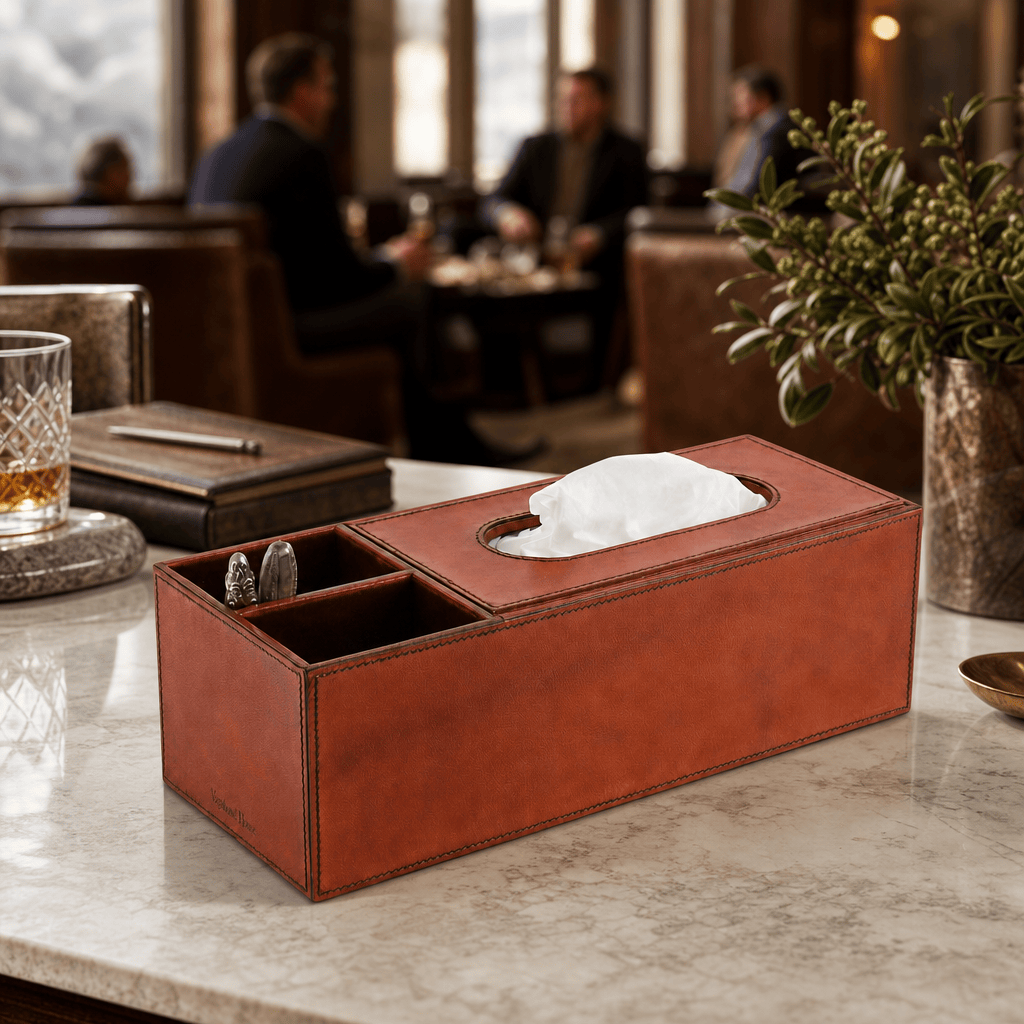 Leather Elk Office Tissue Box 7
