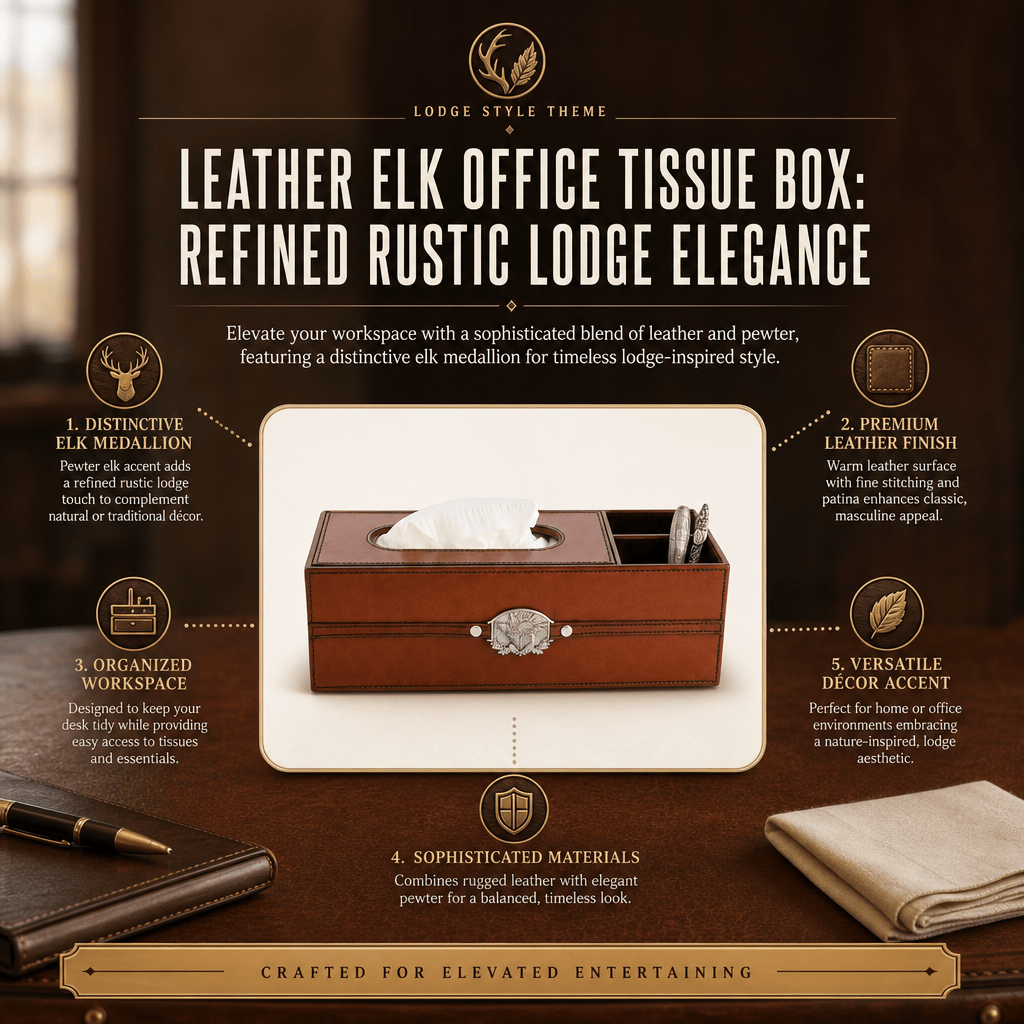 Leather Elk Office Tissue Box 9
