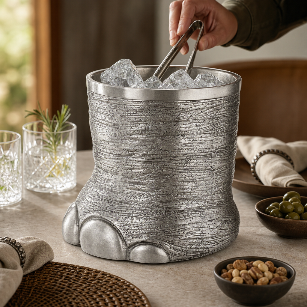 Pewter Elephant Foot Ice Bucket 8