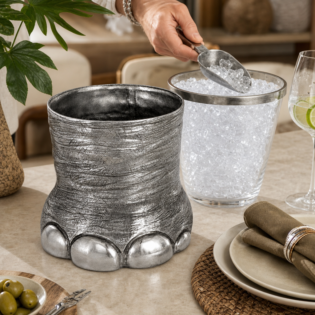 Pewter Elephant Foot Ice Bucket 9