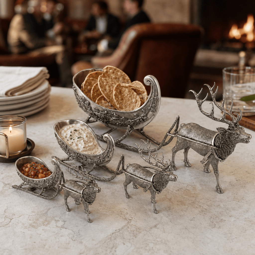 Reindeer Sleigh Dip Bowl 9