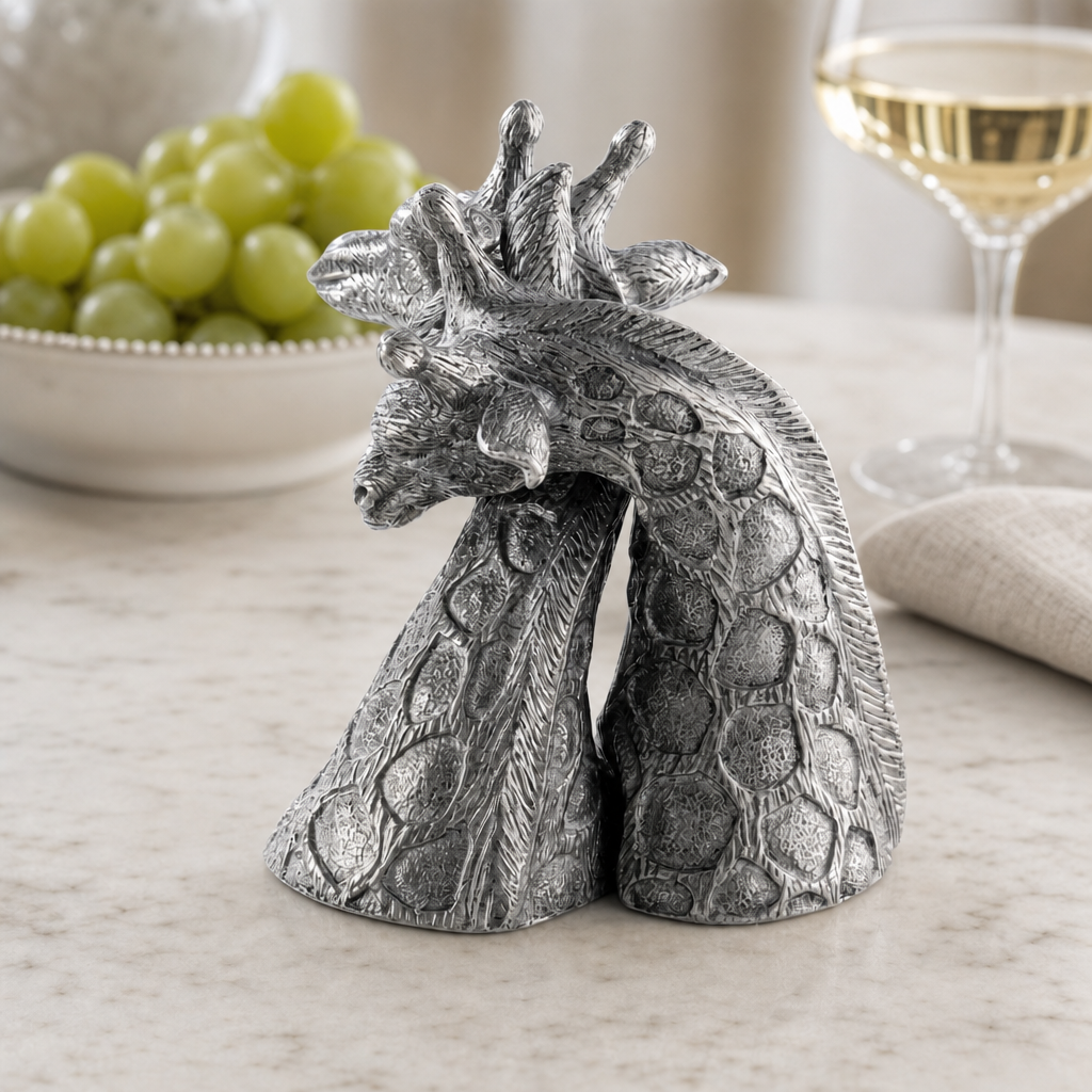 Pewter Giraffes Salt & Pepper Set 3